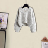 Zingj And Winter Suit Women's 2024 New French Feeling Cross Knit Sweater With Fishtail Dress Two Sets-Outfit