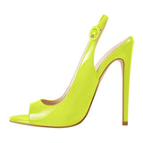 Onlymaker Women's Peep Toe 12cm Thin High Heels Pumps Sandals Ladies Shoes Open Toe Big Size Summer Stiletto