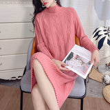 Zingj Knit Dress Female Autumn Winter 2023 New Loose Inside Build Base Twist In The Long Sweater