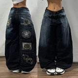 Black Wide-Legged Jeans 2024 New Spring And Autumn Style Middle Waist Style Sagging