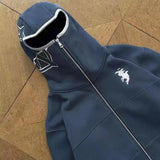 Hoodie Double-Headed Zippered Niche Design New Eyes Can See Simple Embroidery Coat