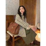 Striped Shirt Long Sleeve Top Vintage Shirt Oversized Tunic Women's Summer Tops 2023 Elegant Social Women's