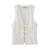 New Bow Trim V-Neck Elastic Repair Body