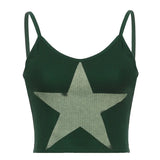 Star Print Knitted Crop Cami TopOutfit
