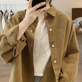 2025 Korean Version Of The Women's Spring And Autumn New Grinding Loose Thin Short Collar Shirt Long-Sleeved Top