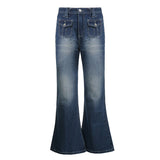 Waist Denim Jeans women Vintage Cute Chic Straight Pants wide leg jwans woman Streetwear Harajuku Grunge Clothes