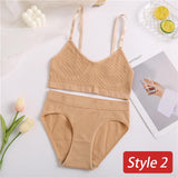 Underwear Set Women Seamless Bra Set Wireless Bra Sexy High Waisted Female Underpants Comfortable Basic Bralette
