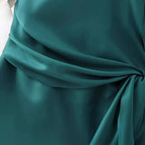 Knot Dress In Early Spring, Short Style Wiped Chest Dress
