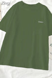 Women Short Sleeve Tees O-neck Embroidery All-match Basic Fashion Unisex Teenagers Leisure Soft Summer Simple