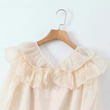 New Ladies' Lapel White Shirt With Long Sleeves And Foreign Style