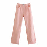New Spring Style Is High-Waisted And Thin, Loose Straight Trousers, Casual Wide-Leg Pants