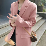 Zingj Jacket Female 2024 Spring And Autumn Net Red New Autumn Dress Korean Version Loose Suit Brown Blazer Jacket