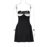 Strapless Upturned Flare Mini Dress- Outfit