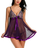 Zingj Underwear Sexy Female Net Gauze Bow Halter Sleeping Dress Home Clothes Sex
