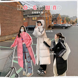 Medium And Long Down Cotton-Padded Clothes Female Winter 2024 New Knee Students Loose And Thick Cotton-Padded Jacket Coat Bread Clothes-Outfit