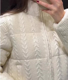 Cabel Knit Puffer Crop Jacket- Outfit