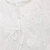Summer Bow Embroidered Blouse Shirt