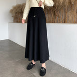 Zingj Actual Shot Shows The Thin Half Skirt, The New High Waist Knitted A Skirt In Autumn And Winter, The Big Pendulum Skirt, The Long Skirt With Large Pleated
