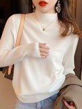 Zingj Milk Sweater Women Wear Semi-High Collar Knitted Bottomed Sweater In Autumn And Winter, A New 2023 Soft Top