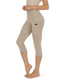 Women's Yoga Pants Large Size Seven Cents Trousers Pocket Solid Color High Waist Fitness Exercise
