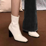 Zingj Women In 2024 New Autumn And Winter Ken Beans With The Same Patent Leather Thick With Versatile Advanced Sense Thin Boots Short Tube Women's Single