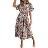Shooting 2025 Spring And Summer Casual Loose Leopard Tice Shirt Skirt Women's