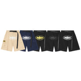 Street Hip-Hop High Street Loose Leisure Print Multi-Pocket Overalls Shorts Men's