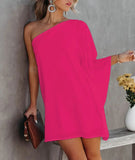 Zingj / Summer 2023 New Hot Style Positioning Print Gradient One-Shoulder Casual