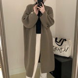 Zingj Wind Knitting Long Armband Coat Female Winter New Net Version Over The High Senior Sweater