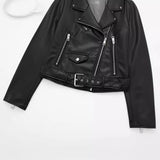 New Leather-Like Locomotive Style Zipper Jacket