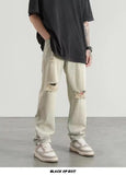 Hole Jeans Spring And Autumn Men's Tide Card Hip-Hop Trend Beggar Trousers 2024 Tide