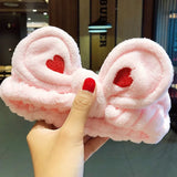 New OMG Letter Coral Fleece Wash Face Bow Hairbands For Women Girls Headbands Headwear Hair Bands Turban Hair