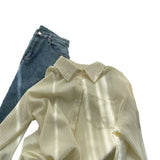 Design Texture-Sensitive Version Of Long-Sleeved Shirt Women's Spring And Autumn New Fresh Loose Sunscreen