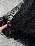 Black Long Dress Summer Women Mesh Tulle Polka Dots Lace Party Dresses Ladies Slim A-line Vintage Maxi Dress