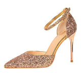 Zingj Thin With High With Shallow Mouth Pointed Hollow Sequins Sexy Nightclub Show Thin A
