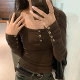 Long-Sleeved T-Shirt For The European Side A New Autumn And Winter Chic Slim Top With Bottomed