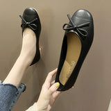 Version 2024 New Summer Round Head Shallow Bow Flat Shoes Grandma Shoes Retro Fairy Style