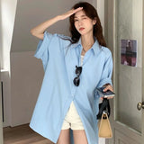 Elegant and Youth Woman Blouses Oversize Shirts Woman Summer Women's Clothing Spring 2023 Short Hand Shirt Youth