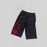 Shorts Y2K Pants Harajuku Hip-Hop Printed Baggy Denim Shorts Summer