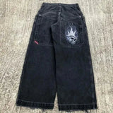 Street Boy Jeans Y2K Hip-Hop Cartoon Embroidery Vintage Blue Jeans Pants