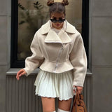 Autumn And Winter New Short-Term Collar Fashion Korean Version Of Women's Long-Sleeved Pure Color