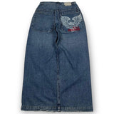Year's New Skeleton Embroidered Jeans For Men's Casual Street Style Korean Version Of The Trend Is