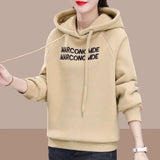 velvet winter Women's Letter printed Hooded Female plaszcze damskie jesienne Thicken Warm Hoodies Lady Autumn
