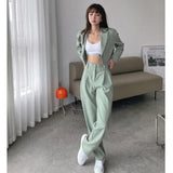 Zingj Suit 2024 Autumn Temperament Short Suit Jacket Show Thin High Waist Hanging Sense Of Suit Pants