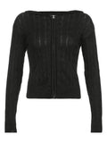 Hooded Cable Knit Cardigan- Outfit