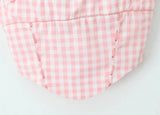 Pink Plaid Strap Top-Outfit