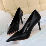 Zingj Korean Version Of Fashion Simple Women's Shoes Show Thin High Heels Fine Heel Super High Heel Shallow Mouth