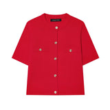 Spring 2025 New Women's Short-Sleeved Simple Fashion Knitted Jacket Skirt 1822025