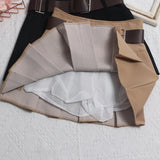 Shooting With Belt 100-Fold Skirt 2025 Summer Korean Version Of Small Short Skirt High-Waisted A Word Umbrella Skirt
