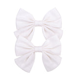 Lovely Baby Girls Print Flower Bohemian Style Bow BB Hair Clips Headwear Children Cute Cotton Hairpins Hair